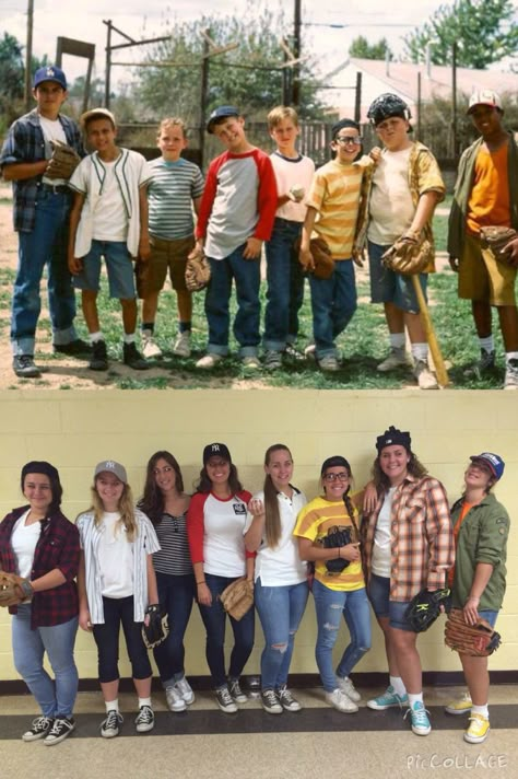 Sandlot Characters Costumes, Movie Themed Group Costumes, Sandlot Costume Group, Sandlot Outfits Style, The Sandlot Outfit Ideas, Sandlot Outfit Ideas, Softball Halloween Costumes Tournament, The Sandlot Trunk Or Treat, The Sandlot Costumes