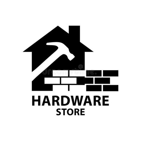 Hardware Store Logo, Hardware Logo Design, Brick Logo, Store Logo, Hardware Logo, Logo Design Ideas, Shop Logo Design, Hardware Shop, Vector Clipart