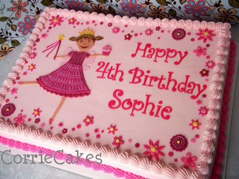 Pinkalicious Birthday Party, Walmart Bakery, Pinkalicious Party, Happy 4th Birthday, Unicorn Cake Topper, Sheet Cakes, Fairy Birthday Party, Fondant Decorations, Awesome Cakes