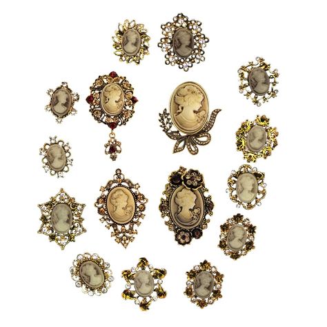 PRICES MAY VARY. Package: Total 16pcs mixed style CAMEO brooch in a lot, 4pcs big size 2.2inches to 2.8inches ,12pcs small size 1.2inches to 1.4inches . Elegant Vintage Antique Beautiful maiden Cameo in a filigree frame. Front with rhinestone Crystal , and BACK WITH PINS All brooch with pin on the back , perfect for a DIY wedding bridal brooch bouquet, cake embellishment, sash, bridesmaid`s dress or any handcraft project. Charming beautiful brooches, will be the best choice for your bridal or br Antique Brooches Vintage, Bridemaid Bouquet, Vintage Wishlist, Princess Frame, Bouquet Cake, Filigree Frame, Bridal Brooch, Bridal Brooch Bouquet, Crystal Fashion