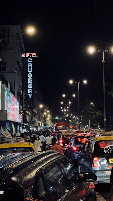 Mumbai City Night Snapchat, Mumbai City Night, Mumbai Night Snapchat, Colaba Causeway, Night Snapchat, 90s Bollywood Fashion, City Life Photography, Butterfly Aesthetic, Night Rain