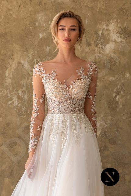 Christian Wedding Gowns, Wedding Dress Modern, Illusion Sleeves, Boho Winter, Cheap Wedding Dresses Online, Gown Inspiration, Dress Modern, Wedding 2025, Fantasy Wedding