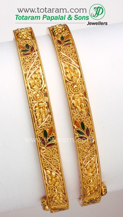 22 Karat Gold Kada Antique Necklace Gold, Indian Gold Jewellery Design, Gold Kada, 22k Gold Bangles, Gold Bangles Indian, Gold Bangles For Women, Gold Bangle Set, 22k Gold Jewelry, Gold Mangalsutra