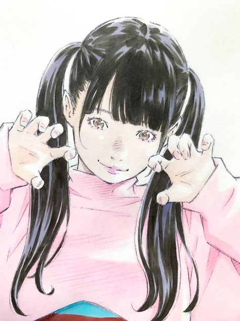 art | drawing | illustration | outfit | pink | pigtails | pretty | bangs | black hair | fringe | blush | hands | nails Pretty Drawings, A Silent Voice, Manga Artist, Arte Sketchbook, Dibujos Cute, Sketchbook Inspiration, Cute Profile Pictures, Ink Illustrations, Art Icon