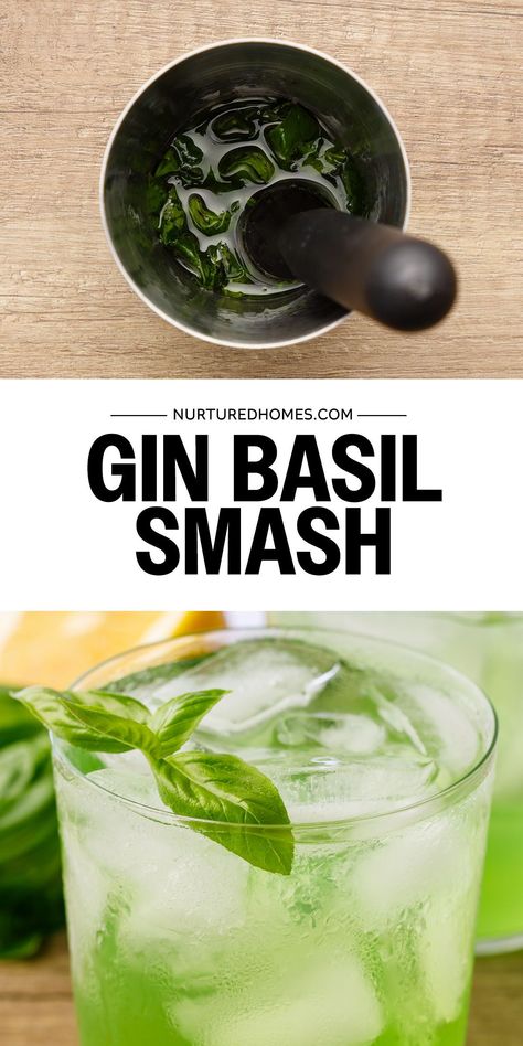 Looking for a refreshing cocktail? This basil gin smash features the classic gin and tonic base, but with a refreshing basil twist. Basil Gin Smash, Gin Smash, Gin Basil Smash, Lavender Honey Ice Cream, Strawberry Basil Margarita, How To Make Gin, Basil Smash, Tomato Basil Chicken, Dried Basil Leaves