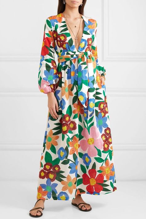 Mara Hoffman Luna Floral-Print Organic Cotton Maxi Dress Kleidung Diy, Women's Robe, Spring Aesthetic, Cotton Maxi, Mara Hoffman, Maxi Dress Cotton, 2020 Fashion, Looks Chic, Edgy Outfits