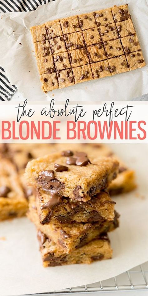 Baking Terminology, Blonde Brownie Recipe, Blonde Brownie, Cracker Pie, Blonde Brownies, Cooking With Karli, Chocolate Chip Blondies, Quick Dessert Recipes, Blondies Recipe