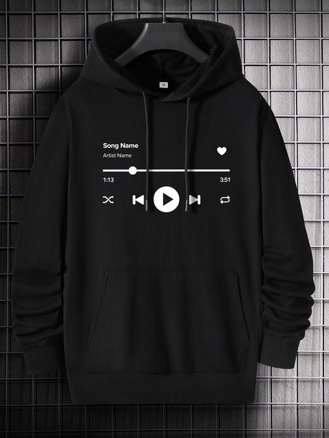 Black Casual  Long Sleeve Cotton Geometric,Letter Pullovers Embellished Slight Stretch Spring/Fall Men Hoodies & Sweatshirts Sarcastic Clothing, Hoodies Aesthetic, Hoodies Men Style, Men Sweatshirts, Trendy Shirt Designs, Stylish Hoodies, Trendy Hoodies, Men Hoodies, Dope Outfits For Guys