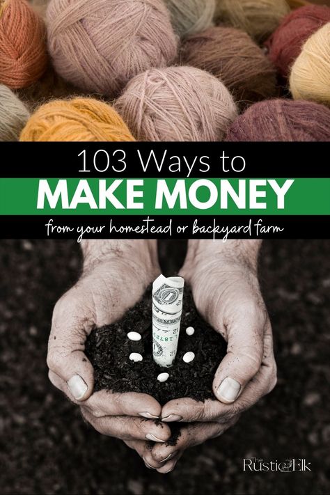 Whether you have a large homestead, or just a small, backyard, urban homestead you can make money from it! These 103 ideas will help you earn a little money for all of your hard work on your homestead! #homesteading #liveofftheland #selfsufficient Diy Homesteading, Urban Homestead, Homestead Life, Homesteading Ideas, Urban Homesteading, Large Backyard, Living Off The Land, Backyard Farming, Farms Living