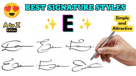 Discover your favorite signature style for the letter E Letter E Signature Ideas, E Signature Ideas, Cool Signatures Ideas Signs, Easy Signature Ideas, Best Signature Style, Star Signature, Delicate Flower Tattoo, E Signature, Cool Signatures