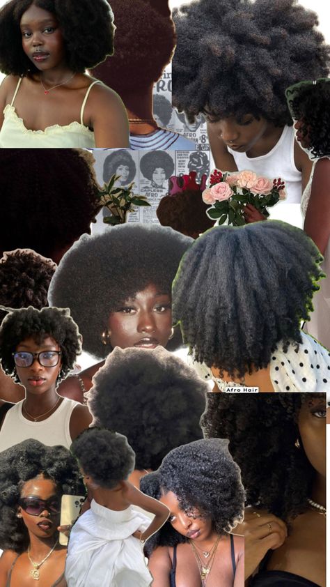 #blackgirl #hair #afro #hairafro #blackgirlhairideas #inspiration 4c Hair Goals Inspiration, Black Hair Afro Hairstyles, 4 B Hair Texture, Bad Hairstyles Funny, 90s Afro Hairstyles, 4c Headwrap Styles, 4c Colored Hair, Long Afro Hairstyles, Afro Hair Aesthetic