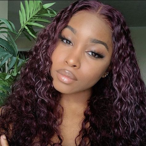 Baddie Hair, Braiding Hairstyles, Cherry Red Hair, Dyed Curly Hair, Wine Hair, Red Hair Inspo, Red Curly Hair, Colored Curly Hair, Birthday Hair