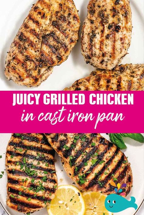 Lodge Cast Iron Grill, Grill Pan Recipes, Pan Grilled Chicken, Pan Chicken Breast, Cast Iron Skillet Recipes Dinner, Fried Recipes, Cast Iron Chicken, Pan Seared Chicken Breast, Seared Chicken Breast