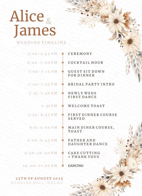 Wedding Day Timeline Template, Wedding Timeline Template, Bohemian Weddings, Timeline Template, Wedding First Dance, Wedding Schedule, Wedding Itinerary, Docs Templates, Wedding Day Timeline