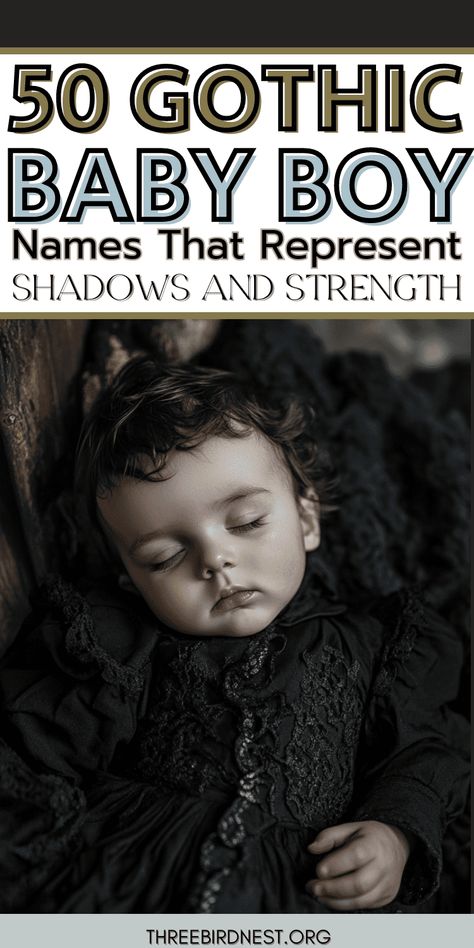 Shadows and Strength: 50 Gothic Boy Names with Dark Charm - This Little Nest
Gothic boy names that show strength and character. 50 names to pick from with meaning, names origins, and details. Pick the gothic name for your little boy that you love! 
gothic boy names, gothic names, gothic aesthetic, goth aesthetic, gothic culture, goth culture, children's names that are gothic, boy names list, unique boys names list, baby names list, interesting baby names. cool boy names, weird boy names. Scary Boy Names, Spooky Names Ideas, Badass Boy Names List, Mystical Boy Names, Witchy Boy Names, Dark Baby Names, Gothic Boy Names, Mystical Names For Boys, Rich Boy Names