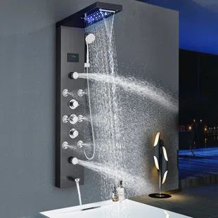 48 Inch Shower, Shower Tower Panel, Hydroelectric Generator, Shower Tower, Led Shower Head, Adjustable Shower Head, Waterfall Shower, Shower Panel, Fixed Shower Head