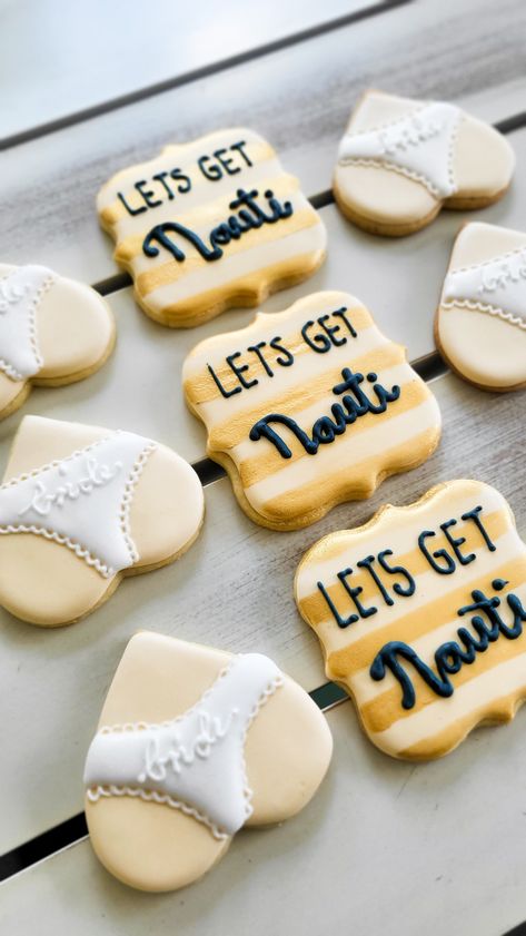 Sailor hen party cookies Hens Party Cookies, Bachelorette Cookies, Nautical Bachelorette, Party Cookies, Hens Party, Custom Cookies, Hen Party, Bachelor Party, Hen