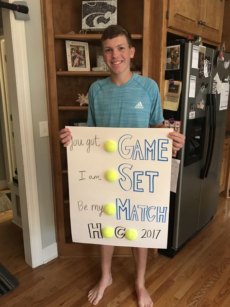 Homecoming proposal Tennis Themed Hoco Proposal, Shoe Homecoming Proposal, Promposal Ideas Tennis, Tennis Prom Proposal, Tennis Homecoming Proposal Ideas, Tennis Dance Proposals, Tennis Hoco Signs, Tennis Hoco Proposals Ideas, Tennis Homecoming Proposal