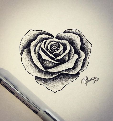 Rose Tattoo Add On, Heart Rose Tattoo Design, Heart Roses Tattoo, Rose In Heart Tattoo, Heart Shaped Rose Tattoo, Rose Tattoo Drawing Sketches, Ear Tattoo Stencil, Rose Ear Tattoo, Heart With Roses Tattoo