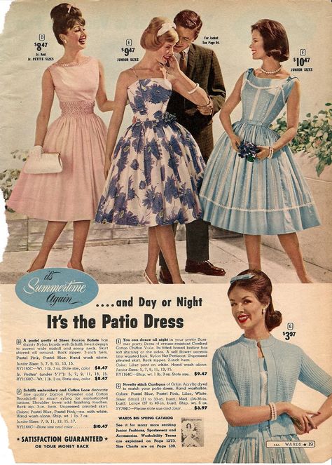 1961, Montgomery Ward Lana Lobell, 50s Chic, 1960s Women, 50s Housewife, 70s Mode, Dreamy Wardrobe, Party Dress Classy, Patio Dress, 1960s Dresses