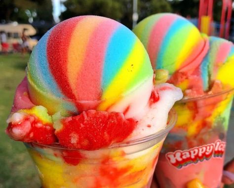 Ice Dessert, Ice Truck, Happy Ice, Rainbow Treats, Melrose Avenue, Italian Ice, Rainbow Food, Seasonal Treats, Cute Snacks