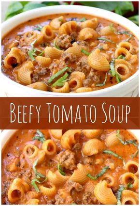 Beefy Tomato Soup Recipe, Macaroni Soup, Tomato Soup Recipe, Crock Pot Recipes, Tomato Soup Recipes, Crock Pot Soup, Soup And Sandwich, Easy Soups, Easy Soup Recipes