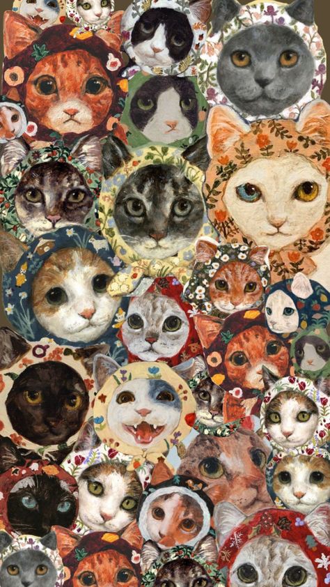 Cat Patterns, Z Wallpaper, Paper Animals, Kitty Wallpaper, Phone Background, Maneki Neko, Artistic Expression, Cat Pattern, Iphone Wallpapers