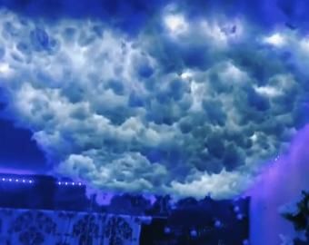 Cloud Led Light, Led Clouds, Wall With Tv, Led Light Wall, Hanging Clouds, Led Party Lights, Cloud Night Light, Night Table Lamps, Childrens Night Light