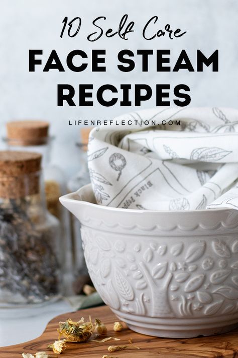 Your skin will feel clean and clear with a radiance you can’t miss after any one of these 10 DIY face steam recipes! #selfcareideas #organicskincare Face Steam, Herbal Facial Steam, Face Steaming, Diy Beauty Treatments, Steam Recipes, Facial Steaming, Natural Beauty Diy, Homemade Facials, Clean And Clear