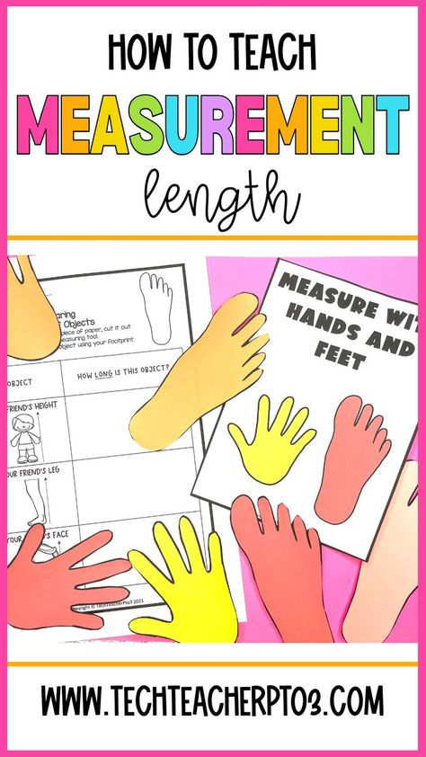 Teaching Length Measurement Activities, Teaching Length, Measuring Length Activities, Kindergarten Measurement Activities, First Grade Measurement, Math Measurement Activities, Kindergarten Measurement, Measurement Games, Measurement Lessons