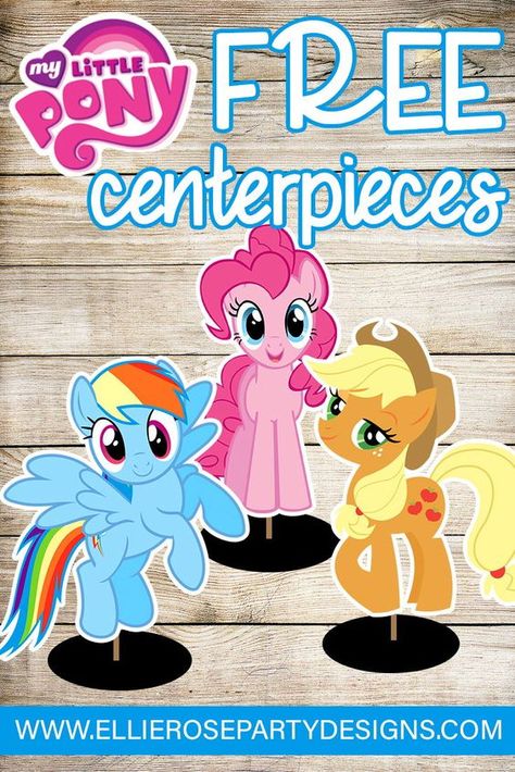 Free DIY Rainbow Dash, Apple Jack & Pinkie Pie My Little Pony Printables Talbe decoration Centerpieces. My Little Pony Birthday Party Centerpieces, My Little Pony Printables Free, My Little Pony Party Ideas, Rainbow Dash Birthday Party, Mlp Birthday, My Little Pony Printable, Mlp Party, Rainbow Dash Party, Apple Jacks