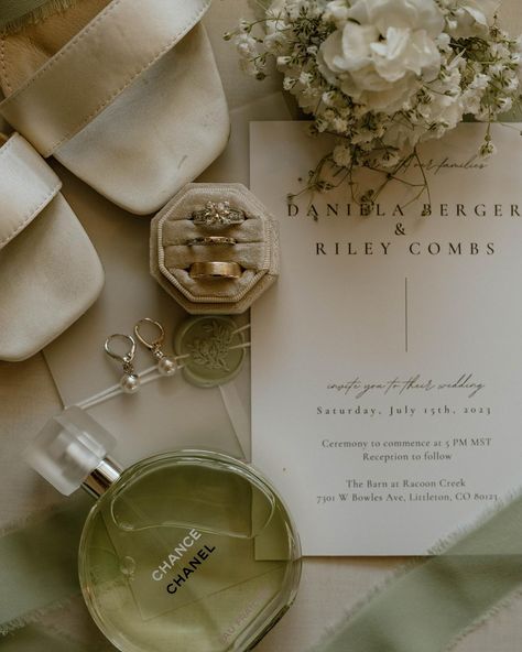 Some wedding day details 🤩 I loved the sage green and white colors for this July wedding 🤍 Gold Sage And White Wedding, Neutral And Sage Green Wedding, Sage Green Wedding Accessories, Green Wedding Detail Shots, Green Wedding Moodboard, Sage And Pearl Wedding, Sage Green Wedding Details, Wedding Day Flatlay, Wedding Details Picture