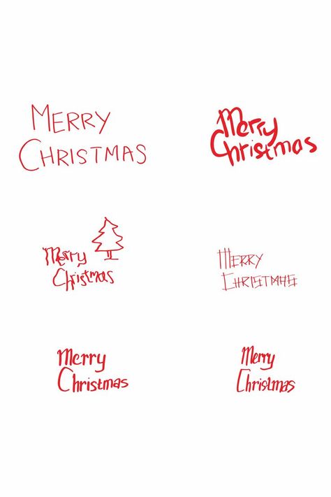 Simple Merry Christmas doodle writings pattern in red and various style. Merry Christmas Writing Style, Merry Christmas Writing, Merry Christmas Drawing, Cute Merry Christmas, Cute Handwriting, Cute Writing, Christmas Doodle, Christmas Writing, Christmas Doodles