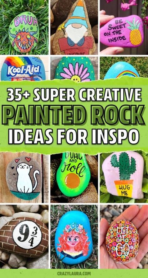 House Stone Exterior, Painted Rock Ideas, Paint Stone, Crazy Laura, Stone Paint, Funny Rock, Stone Exterior, Painted Rocks Kids, Painted Rocks Craft