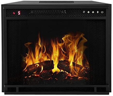 Regal Flame 23" Flat Ventless Heater Electric Fireplace Insert, Black Frame - 3 Color Changing Settings Firebox Fireplace, Large Electric Fireplace, Black Brick Fireplace, Realistic Electric Fireplace, Fireplace Video, Best Electric Fireplace, Black Brick Wall, Fireplace Frame, Gas Fireplace Insert