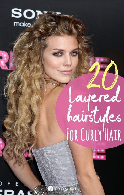 20 Amazing Layered Hairstyles For Curly Hair: The gradually increasing lengths of different sections of your hair allow your curls to bounce around in their full glory, making them look exactly the way you dreamed of. #hair #hairstyles #curlyhair Wavy Layered Haircuts, Layered Haircuts With Bangs, Layered Curly Hair, Layered Bob Haircuts, Medium Layered Haircuts, Layered Hairstyles, Wavy Haircuts, Natural Wavy Hair, Shoulder Hair