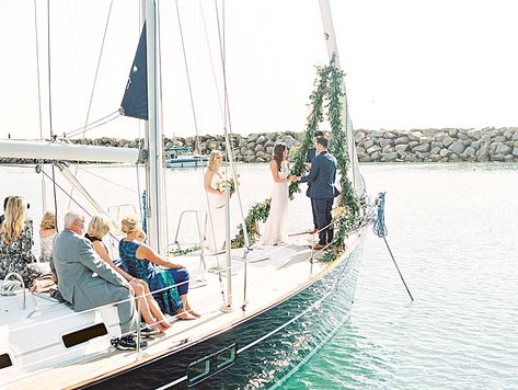 Wedding On Sailboat, Sailboat Wedding Dress, Sailboat Wedding Ceremony, Wedding Sailboat, Boat Wedding Ceremony, Boat Wedding Ideas, Catamaran Wedding, Boat Wedding Dress, Sailing Wedding