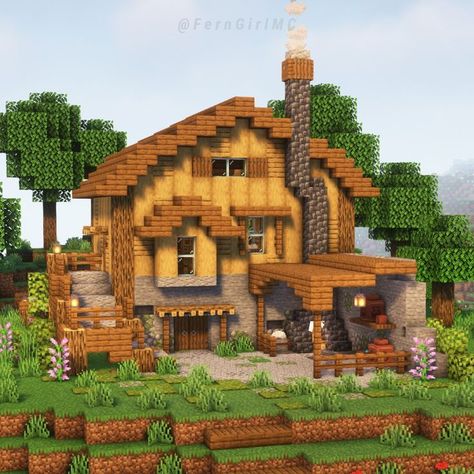 https://www.instagram.com/sinovac8692?igsh=dXJzYWYyazVlYXVj Minecraft Simple Wooden House, Minecraft Woodcutter House, Minecraft House Reference, Minecraft Villager Breeding House, Barn House Minecraft, Rustic Minecraft Builds, Medium Minecraft Houses, Minecraft House Ideas Wood, Simple Minecraft House Ideas