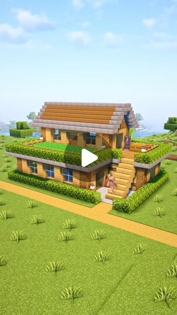 Minecraft House Step By Step, Minecraft Easy Houses, Ideas Casas Minecraft, Casas De Minecraft Ideas Survival, Casas De Minecraft Ideas, Minecraft House Ideas Survival, Minecraft Houses Blueprints Layout Easy, Minecraft Roof Design, House Minecraft Ideas