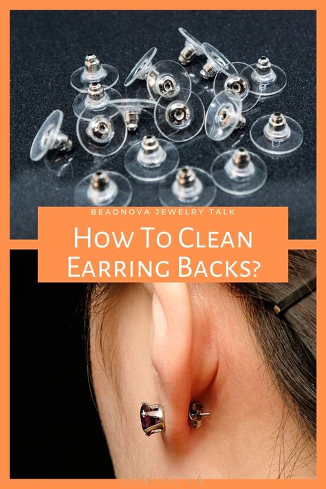 Knowing how to clean earring backs is essential if you want to keep your earrings clean. We will share how to clean different materials of earring backs. Click to know more. How To Wear 2 Earrings, Cleaning Earrings At Home, How To Clean Your Earrings, Cleaning Earrings, Jewelry 101, Jewelry Tips And Tricks, Clean Earrings, Male Accessories, Clean Jewelry