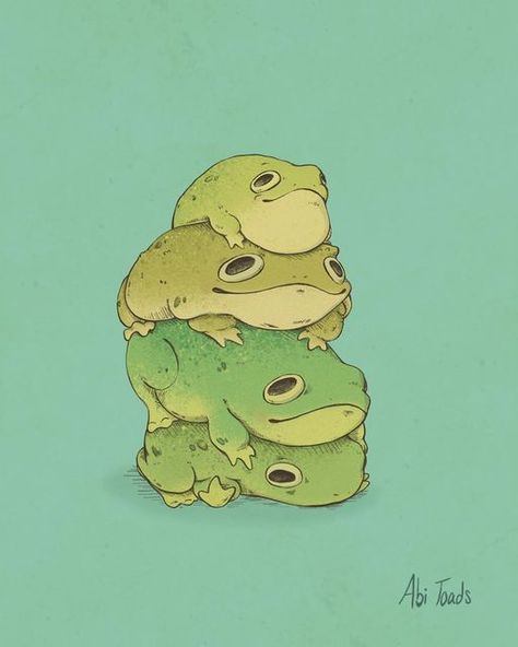 Abi - Mushling Mama on Instagram: "🐸 • 🐸 • 🐸 • 🐸 (Just wanted to share the froggy friends in their final form 💚) . . . . . . . #frogart #illustration #frog #frogs #goblincore #gremlincore" Frosch Illustration, Common Frog, Frog Wallpaper, Frog Illustration, Frog Drawing, Frog Art, Mushroom Art, Frog And Toad, Cute Frogs