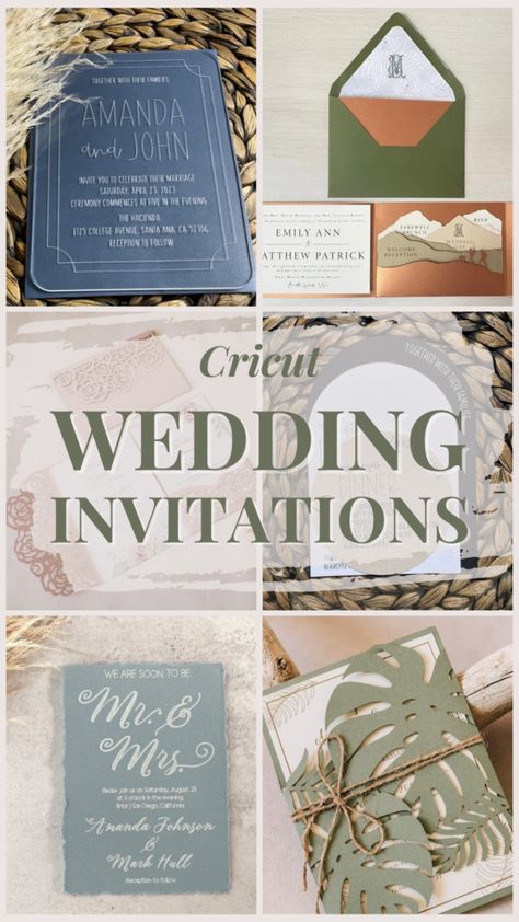 Making Wedding Invitations With Cricut, Fall Wedding Invitations Diy Cricut, Circuit Wedding Invitations Diy, Addressing Wedding Invitations Cricut, Diy Cricut Invitations, Wedding Invites With Cricut, Cricut Wedding Projects Invitations, Cheap Invitations Wedding, How To Make Acrylic Wedding Invitations