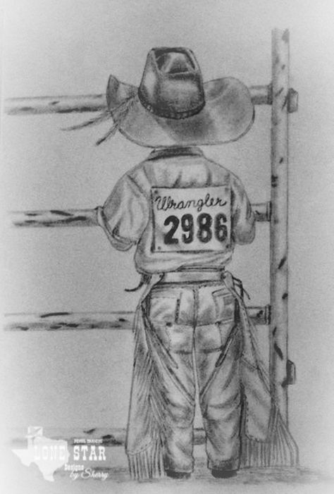 Rodeo Drawings Pencil, Drawing Ideas Easy Western, Cowboy Drawing Ideas, Cowboy Boot Drawing Reference, Western Art Sketches, Vaquero Drawing, Rodeo Drawings Easy, Western Sketches Pencil, Punchy Painting Ideas