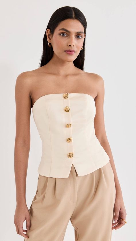 Rose Clothing, Rose Cream, Looks Chic, Corset Style, China Fashion, Unique Outfits, Ivory Color, Corset Top, Cream White