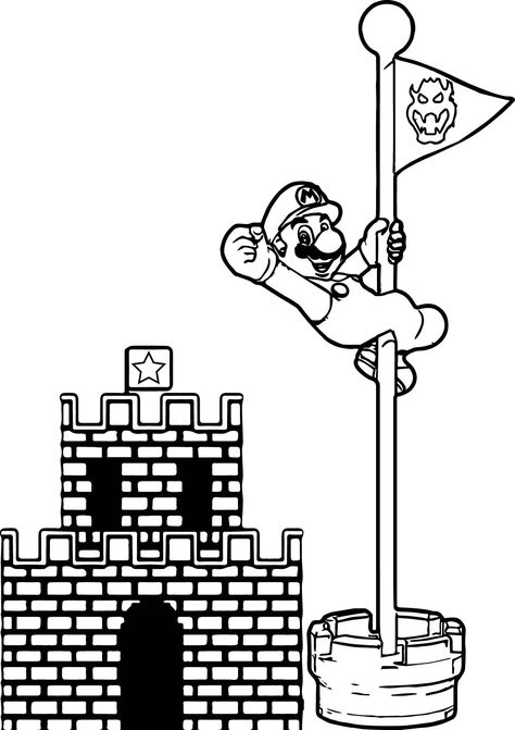 Mario Castle Coloring Page Mario Und Luigi, Mario Coloring, Castle Coloring Page, Alfabeto Disney, Super Mario Coloring Pages, Mario Y Luigi, Mario E Luigi, Super Mario And Luigi, Mario Coloring Pages