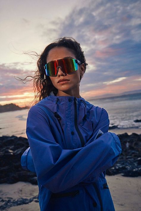 *The* perfect blend of fashion and function, these futuristic-inspired sunnies are featured in an oversized shield style with colorful, anti-fog, polarized lenses for a super sporty finishing touch. **Features:** Oversized frames, anti-reflective back coating on lenses, hydrophobic anti-fog coating on lenses, Tri-Acetate Cellulose 1.5mm polarized lenses **Why We ❤ It:** Forever fun and funky, these wear-anywhere sunnies are the perfect pair to add protection, designed to take you from the trail to the track. | FP Mvmt Born To Run Sunglasses by FP Movement at Free People, Yellow Prism Running Sunglasses Women, Hiking Glasses, Sunglasses Shoot, Running Glasses, Sport Glasses, Sustainable Sunglasses, Running Sunglasses, Funky Sunglasses, Tana Mongeau