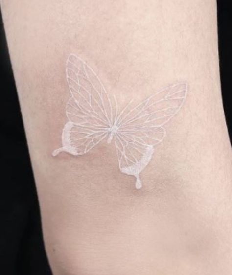 Silver Butterfly Tattoo, Tattoo Bianchi, Three White Butterflies Tattoo, Small White Butterfly Tattoo, Butterfly Tattoo White, White Butterflies Tattoo, White Ink Butterfly Tattoo, Butterfly Metamorphosis Tattoo, White Tattoos For Women