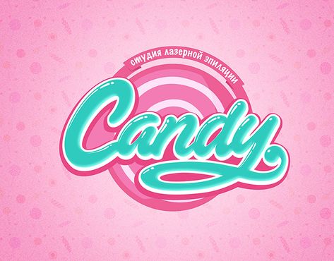 Candy Logo on Behance Candy Logo Design, Candy Shop Logo, Logo Candy, Girly Logo, Candy Letters, St Logo, Sweet Logo, Honey Logo, Candy Logo