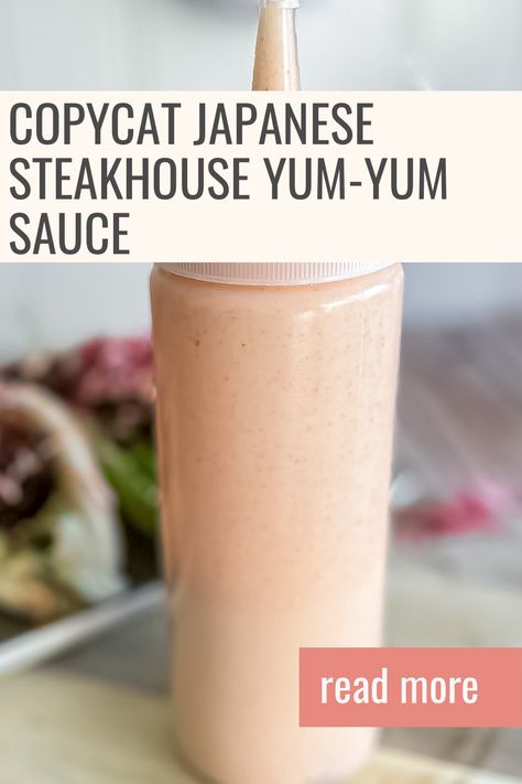 Japanese Steak House Hibachi Yum-Yum Sauce Recipe | Just Like Granny | The Best Easiest & Delicious Recipes Pink Sauce Hibachi, Japanese Steakhouse Sauce, Japanese Barbeque Sauce, Homemade White Sauce Hibachi, Hibachi Garlic Sauce, Hibachi Yum Yum Sauce Recipe, Copycat Yum Yum Sauce, Japanese Yum Yum Sauce Recipe, Hibachi Scallops Recipe