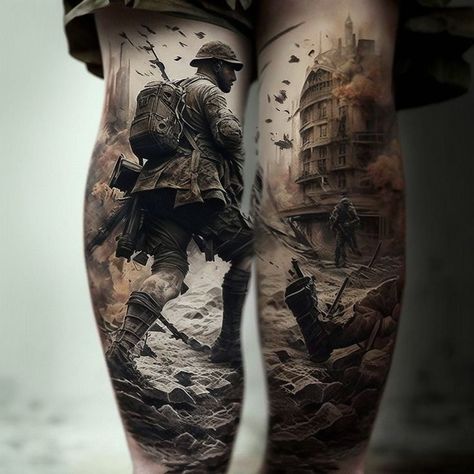 Legs Tattoo, Military Tattoo, Soldier Tattoo, Patriotic Tattoos, Army Tattoos, Military Tattoos, Original Tattoos, Leg Sleeve Tattoo, Tattoo Project